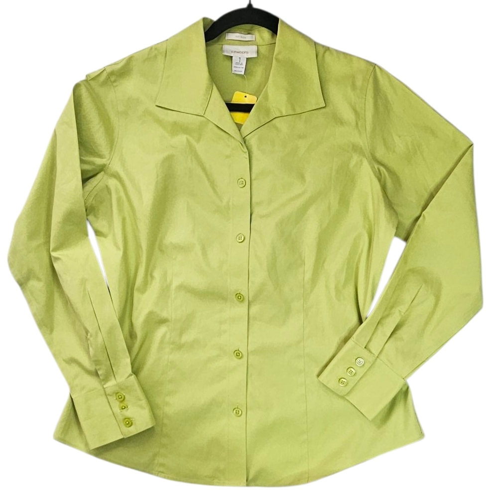 Chico's Light Green Cotton Shirt